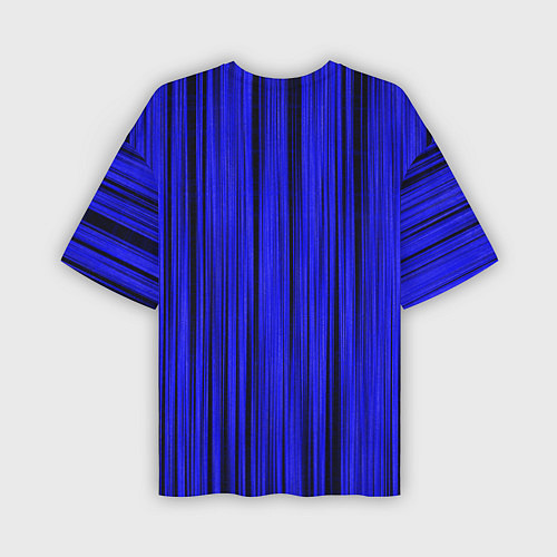 Мужская футболка оверсайз Абстрактные полосы ультрамарин / 3D-принт – фото 2