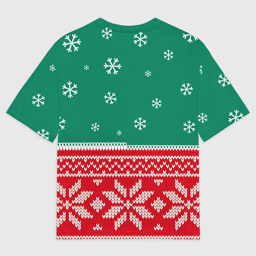 Мужская футболка оверсайз Маша новогодний / 3D-принт – фото 2