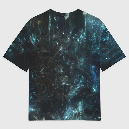 Мужская футболка оверсайз Андроид с оранжевыми глазами / 3D-принт – фото 2