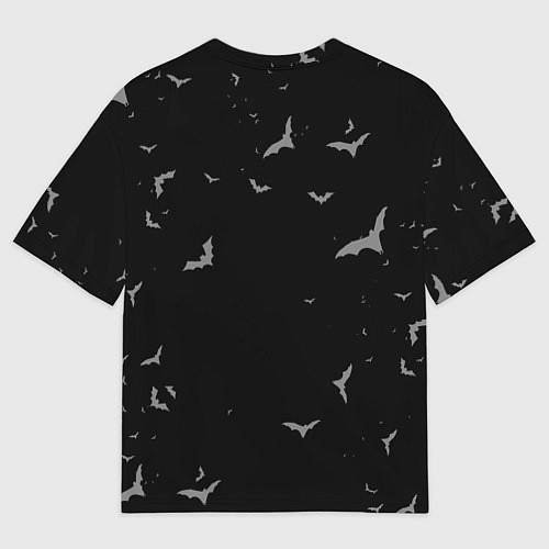 Мужская футболка оверсайз Летучие мыши на черном небе / 3D-принт – фото 2