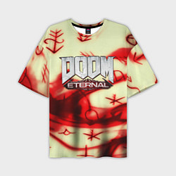 Футболка оверсайз мужская Doom Eteranal символы марса, цвет: 3D-принт