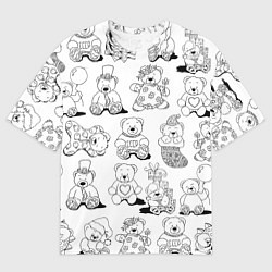 Мужская футболка оверсайз Семья игрушечных мишек в костюмах