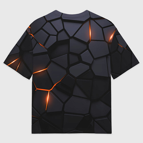 Мужская футболка оверсайз Land Rover - плиты с эффектом свечения / 3D-принт – фото 2