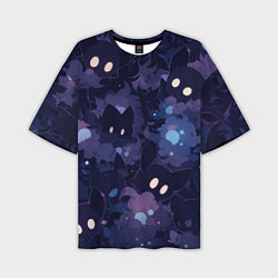 Мужская футболка оверсайз Фиолетовые котики