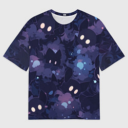 Мужская футболка оверсайз Фиолетовые котики