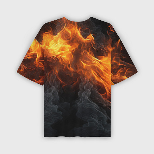 Мужская футболка оверсайз Огонь и дым / 3D-принт – фото 2
