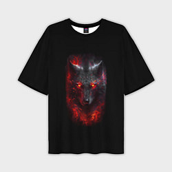 Футболка оверсайз мужская Огненный волк, цвет: 3D-принт
