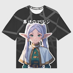 Мужская футболка оверсайз Фрирен - милые ушки эльфийки