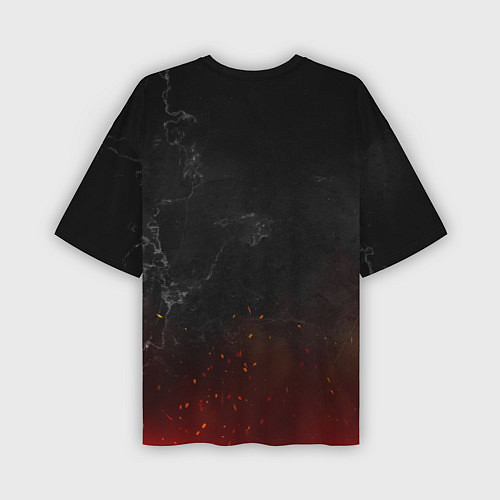 Мужская футболка оверсайз Миша в стиле Металлика - искры и огонь / 3D-принт – фото 2