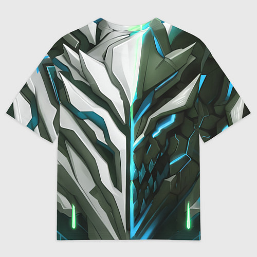 Мужская футболка оверсайз Броня адская и райская синяя / 3D-принт – фото 2