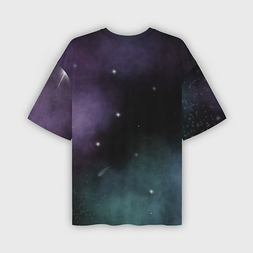 Мужская футболка оверсайз Космос и звезды на темном фоне / 3D-принт – фото 2