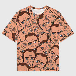 Мужская футболка оверсайз Николас Кейдж мульт