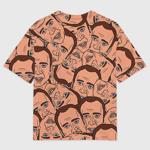 Мужская футболка оверсайз Николас Кейдж мульт / 3D-принт – фото 2