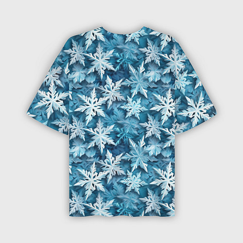 Мужская футболка оверсайз New Years pattern with snowflakes / 3D-принт – фото 2