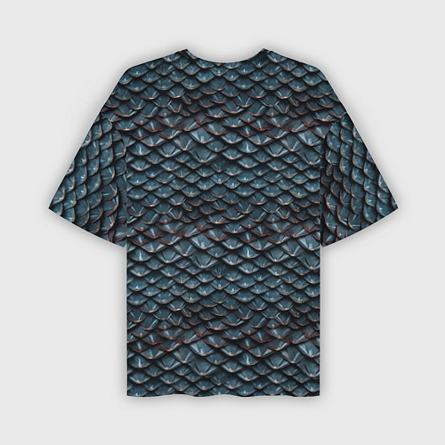 Мужская футболка оверсайз Dragon scale pattern / 3D-принт – фото 2