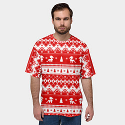 Футболка оверсайз мужская Новогодние драконы, цвет: 3D-принт — фото 2