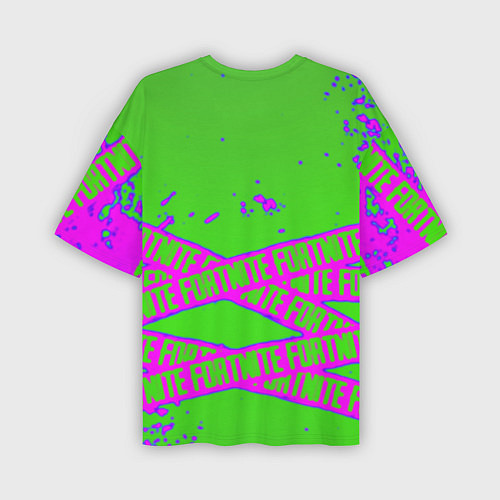 Мужская футболка оверсайз Fortnite неоновые краски / 3D-принт – фото 2