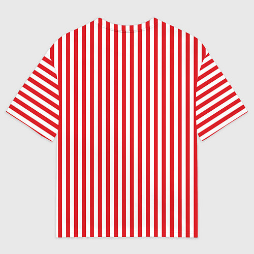 Мужская футболка оверсайз Красная полоса / 3D-принт – фото 2