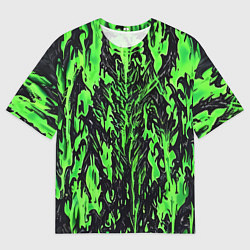 Мужская футболка оверсайз Демонический доспех зелёный