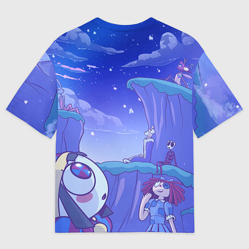 Мужская футболка оверсайз The Amazing Digital Circus night / 3D-принт – фото 2