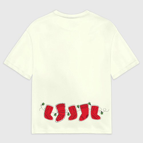 Мужская футболка оверсайз Рождественские носки / 3D-принт – фото 2