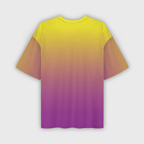 Мужская футболка оверсайз Желто-фиолетовый градиент / 3D-принт – фото 2