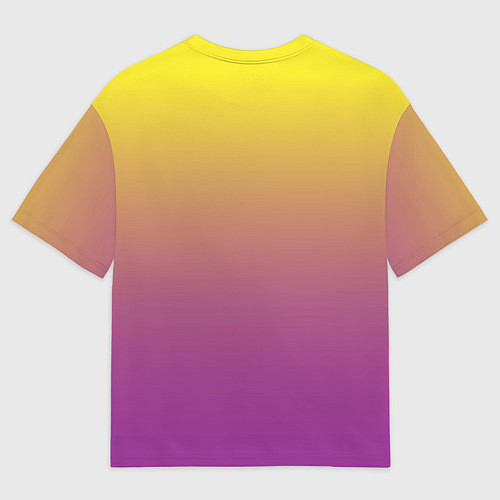 Мужская футболка оверсайз Желто-фиолетовый градиент / 3D-принт – фото 2