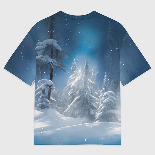 Мужская футболка оверсайз Прекрасная Снегурочка / 3D-принт – фото 2