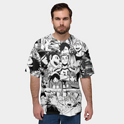 Футболка оверсайз мужская Коллаж по аниме Волейбол, цвет: 3D-принт — фото 2