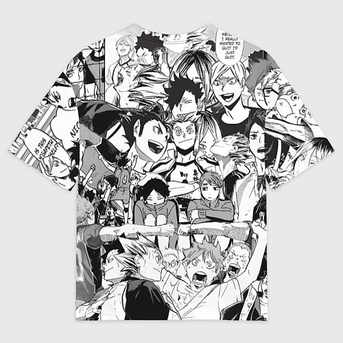 Мужская футболка оверсайз Коллаж по аниме Волейбол / 3D-принт – фото 2