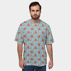 Футболка оверсайз мужская Новогодние медвежата с подарками, цвет: 3D-принт — фото 2