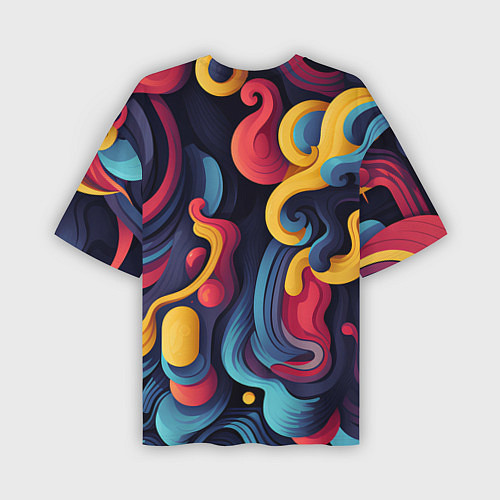 Мужская футболка оверсайз Цветной хаос / 3D-принт – фото 2