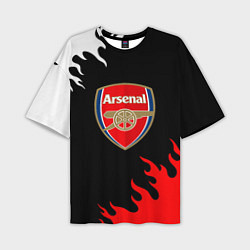 Мужская футболка оверсайз Arsenal fc flame