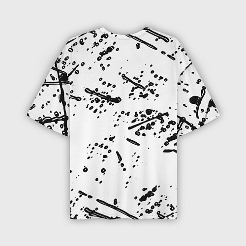 Мужская футболка оверсайз Фортнайт черный краски всплеск / 3D-принт – фото 2