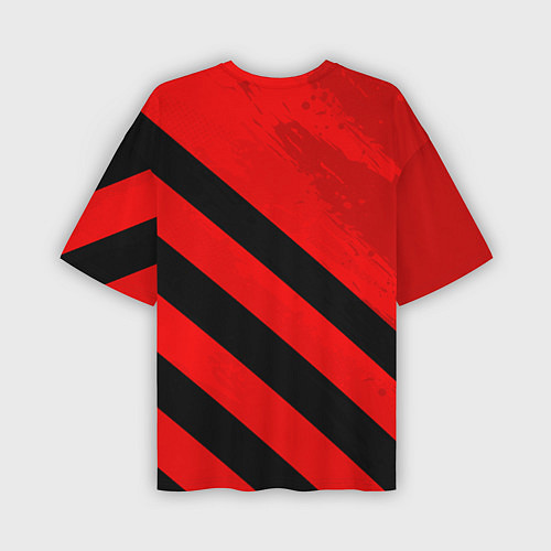 Мужская футболка оверсайз Ливерпуль - красные полосы / 3D-принт – фото 2