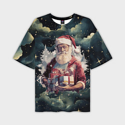 Мужская футболка оверсайз Санта с подарками