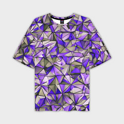 Мужская футболка оверсайз Маленькие фиолетовые треугольники