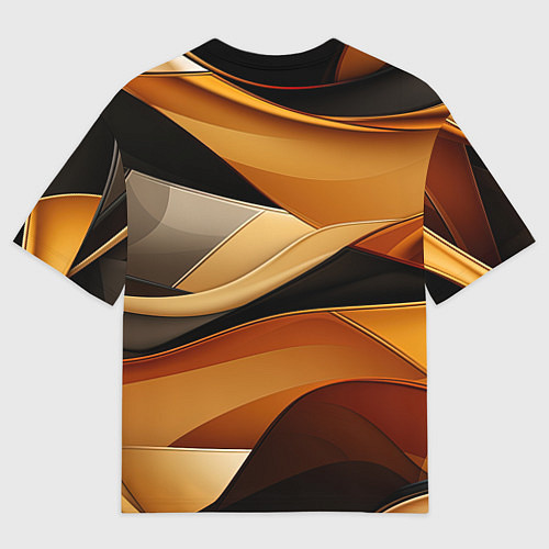 Мужская футболка оверсайз Желтая и черная абстракция / 3D-принт – фото 2