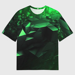 Футболка оверсайз мужская Видение зеленого в абстракции, цвет: 3D-принт