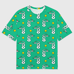 Мужская футболка оверсайз Рождественская санта змея