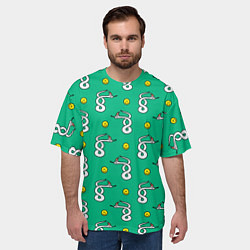 Футболка оверсайз мужская Рождественская санта змея, цвет: 3D-принт — фото 2