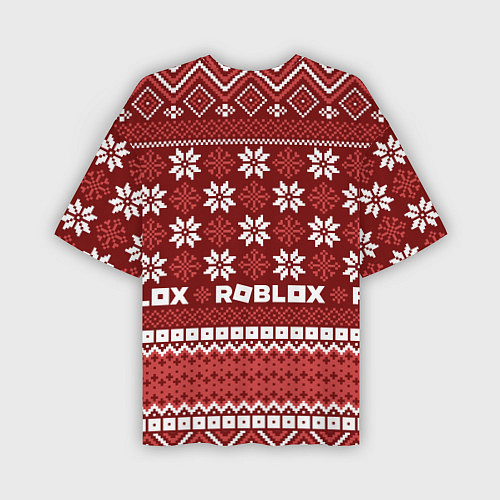 Мужская футболка оверсайз Roblox christmas sweater / 3D-принт – фото 2