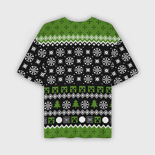 Мужская футболка оверсайз Minecraft christmas sweater / 3D-принт – фото 2