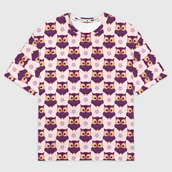 Мужская футболка оверсайз Сова и цветок