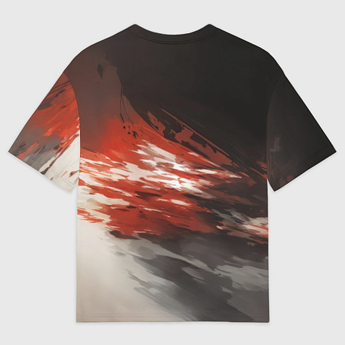 Мужская футболка оверсайз Автомобиль на абстрактном фоне / 3D-принт – фото 2