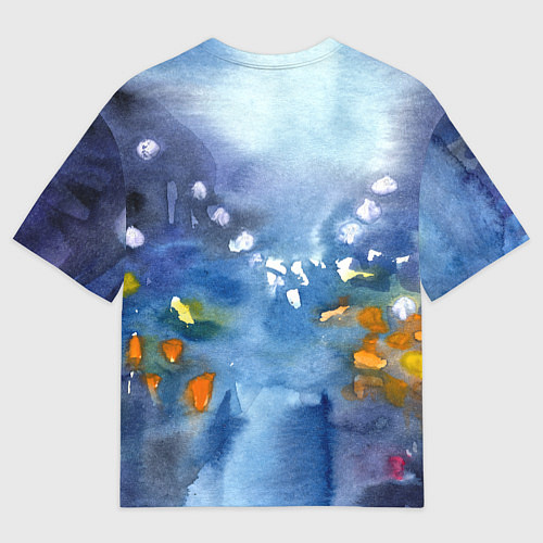 Мужская футболка оверсайз После дождя акварель / 3D-принт – фото 2