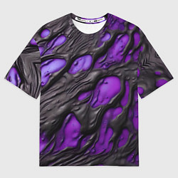 Мужская футболка оверсайз Фиолетовая текучая субстанция