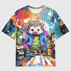 Футболка оверсайз мужская Городской ёжик, цвет: 3D-принт