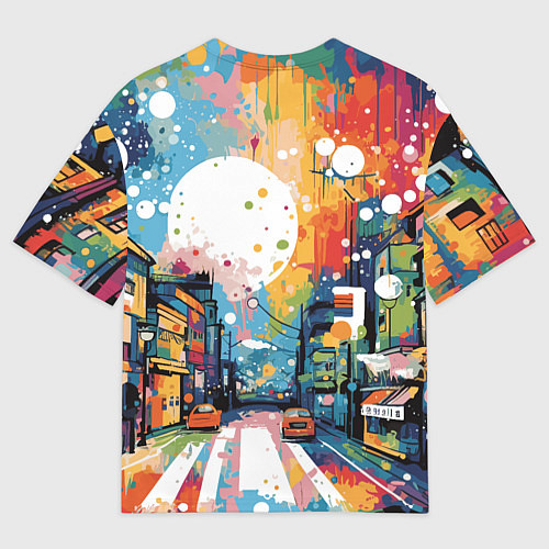 Мужская футболка оверсайз Городской ёжик / 3D-принт – фото 2