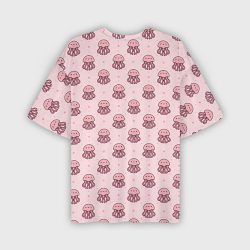 Мужская футболка оверсайз Розовая медуза / 3D-принт – фото 2